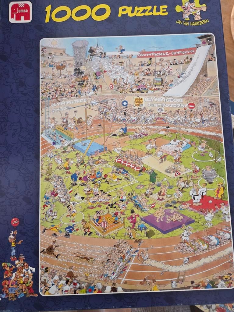 Jan van Haasteren Olympische Spelen 1000 stukjes, Hobby en Vrije tijd, Denksport en Puzzels, Ophalen of Verzenden, 500 t/m 1500 stukjes