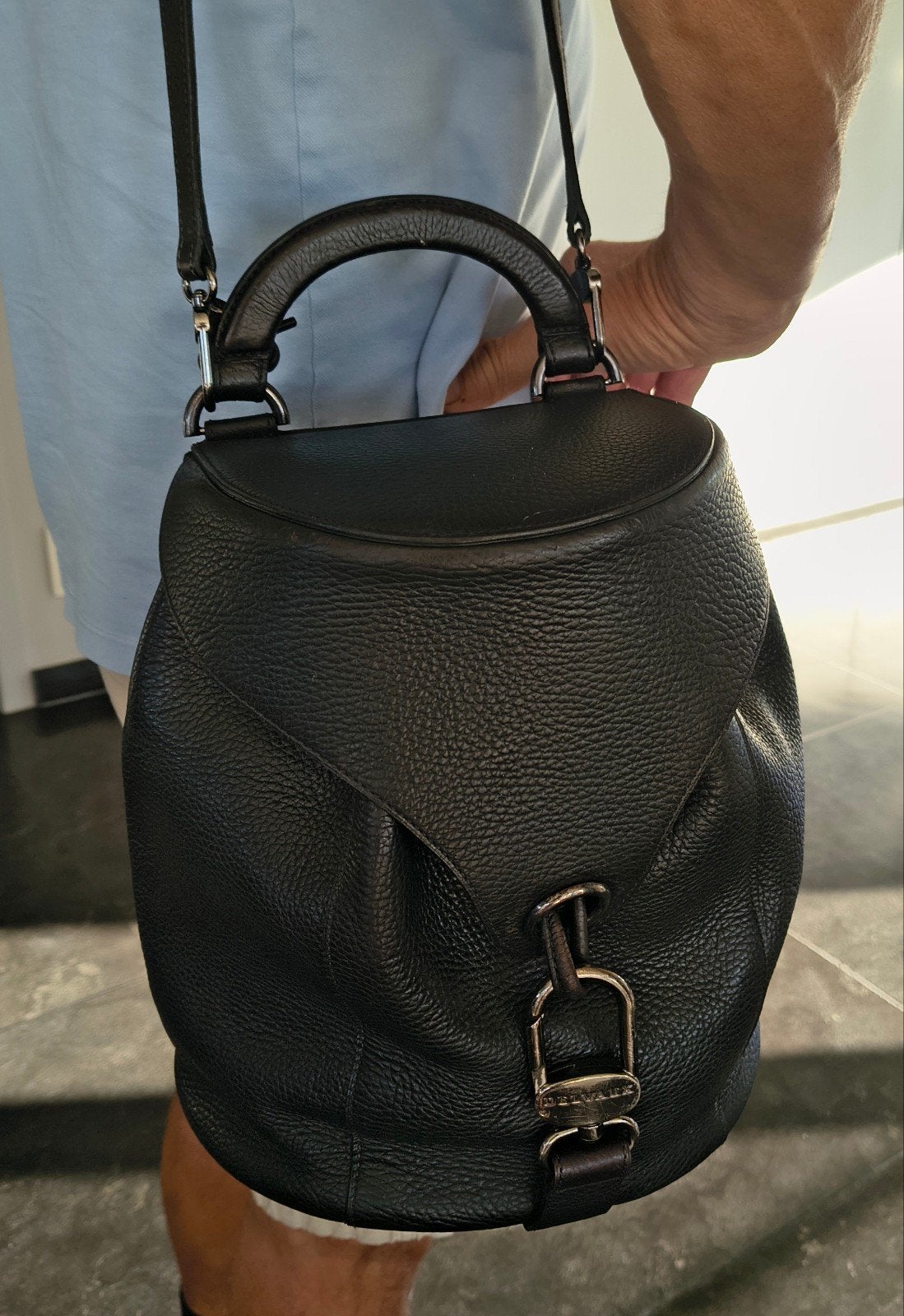 authentieke zeldzame vintage delvaux handtas in pruim kleur, Ophalen, Minder dan 40 cm, Minder dan 35 cm, Zo goed als nieuw