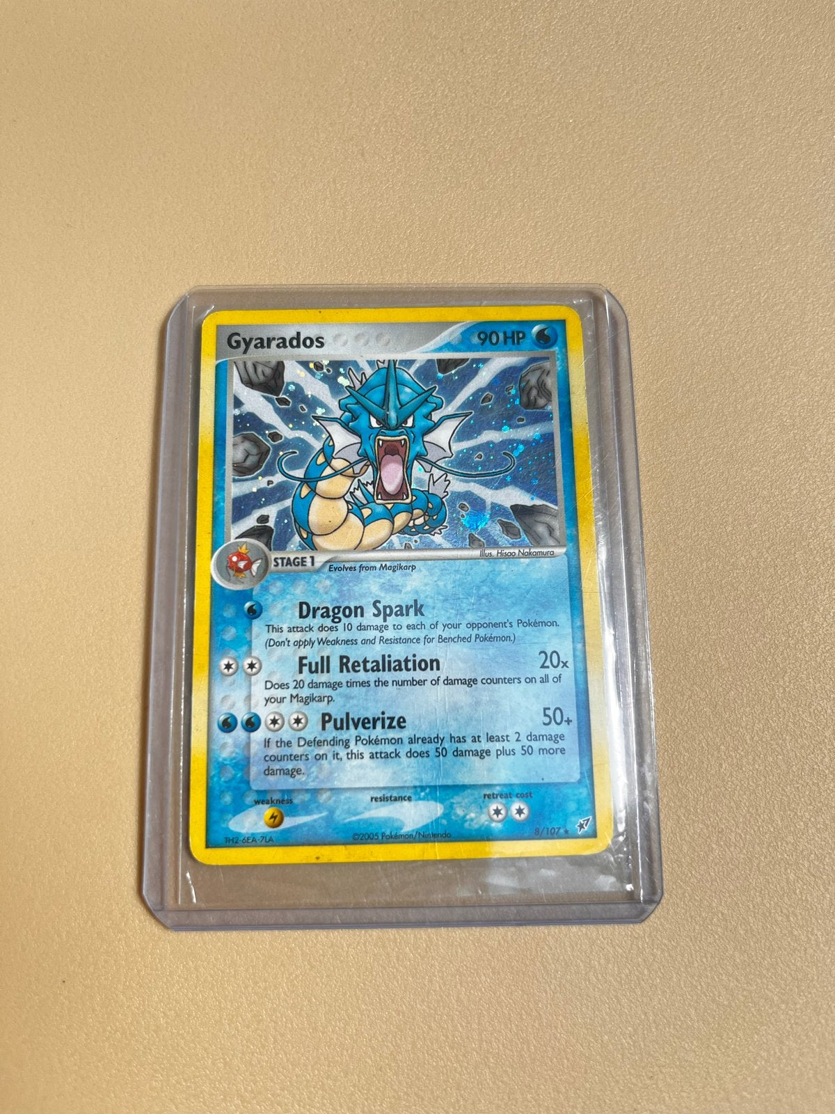 Gyarados Pokémon kaart 8/107 EX Deoxys, Ophalen of Verzenden, Zo goed als nieuw, Losse kaart