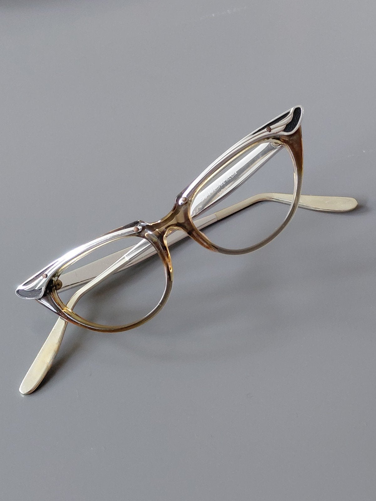 Vintage Cat Eye Bril - Jaren '50 Stijl, Overige merken, Gebruikt, Bruin, Ophalen of Verzenden