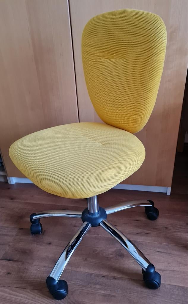 Bureaustoel  verstelbaar geel kind tiener, Huis en Inrichting, Bureaustoelen, Ophalen, Geel, Zo goed als nieuw, Bureaustoel
