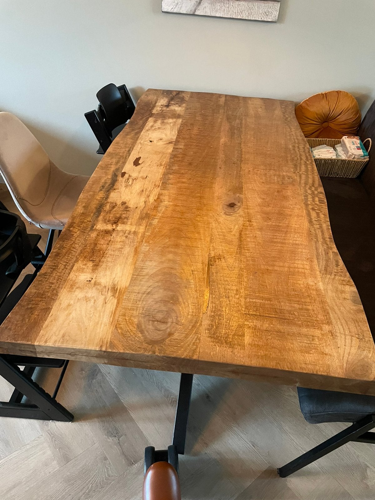 Mango houten tafel, Ophalen, Zo goed als nieuw, Rechthoekig, 50 tot 100 cm