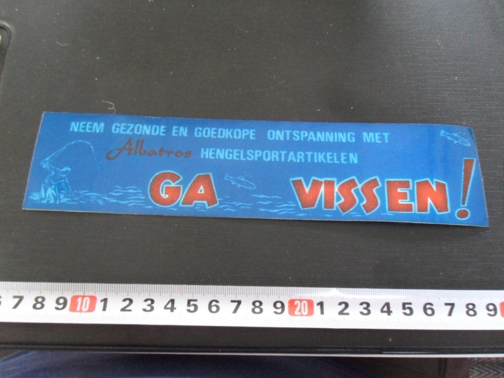 sticker Hengelsport ALBATROS  GA VISSEN !  *, Ophalen of Verzenden, Zo goed als nieuw