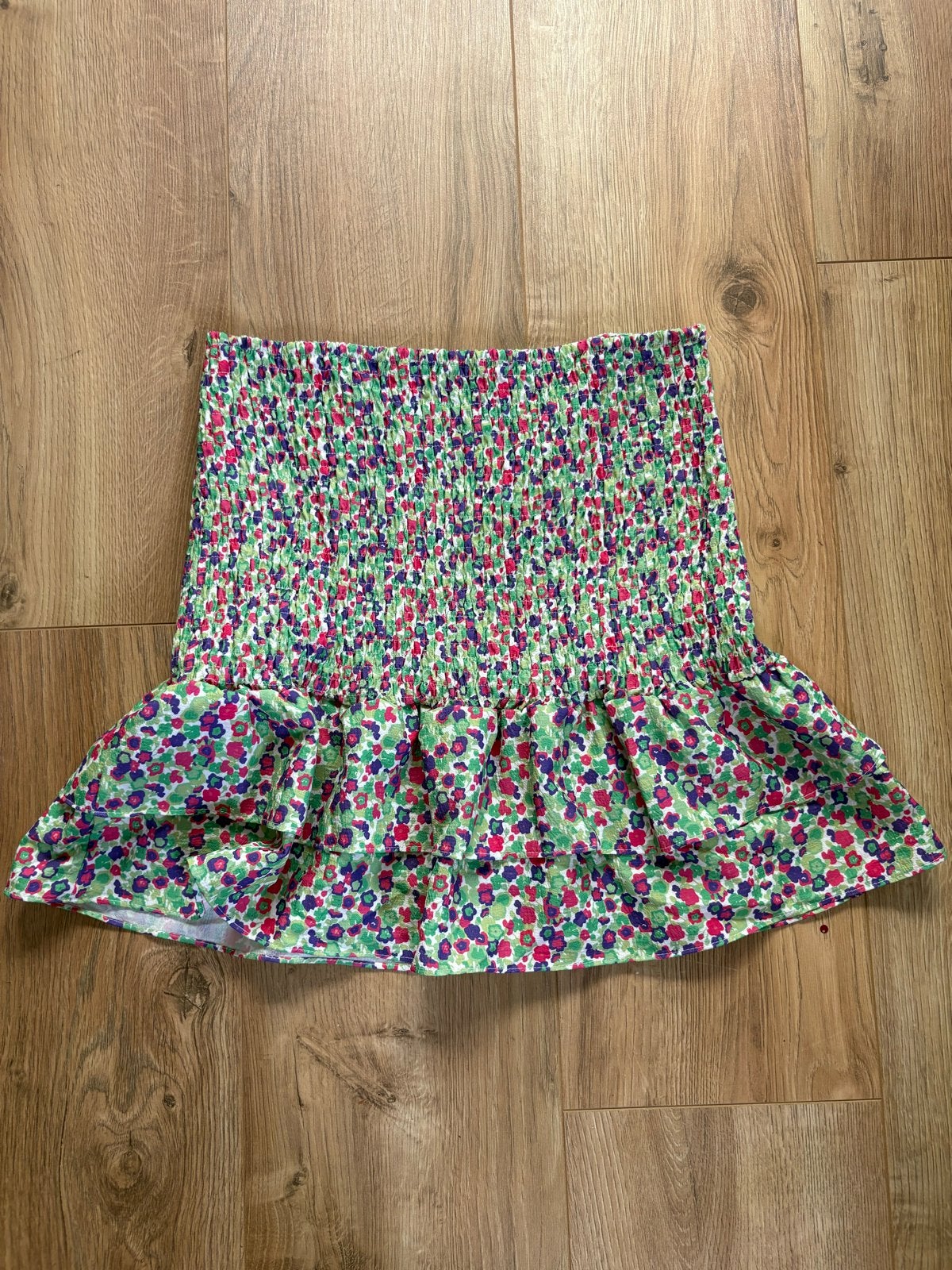 Loavie gerimpelde mini-rok met bloemenprint, Maat 38/40 (M), Meerkleurig, Ophalen of Verzenden, Zo goed als nieuw