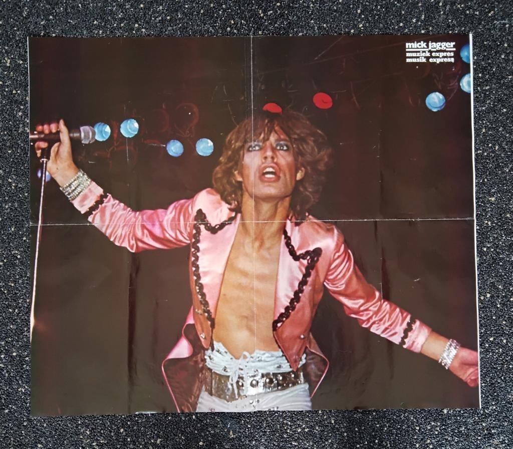 Mick Jagger Muziek Expres Poster - Uniek Verzamelobject, Ophalen of Verzenden
