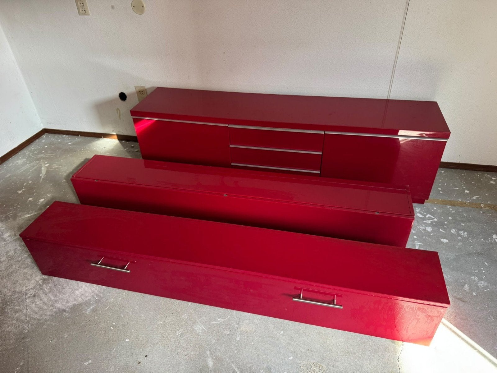 7x IKEA Besta Kasten - Rood/Wit - Diverse Maten, Ophalen, Gebruikt