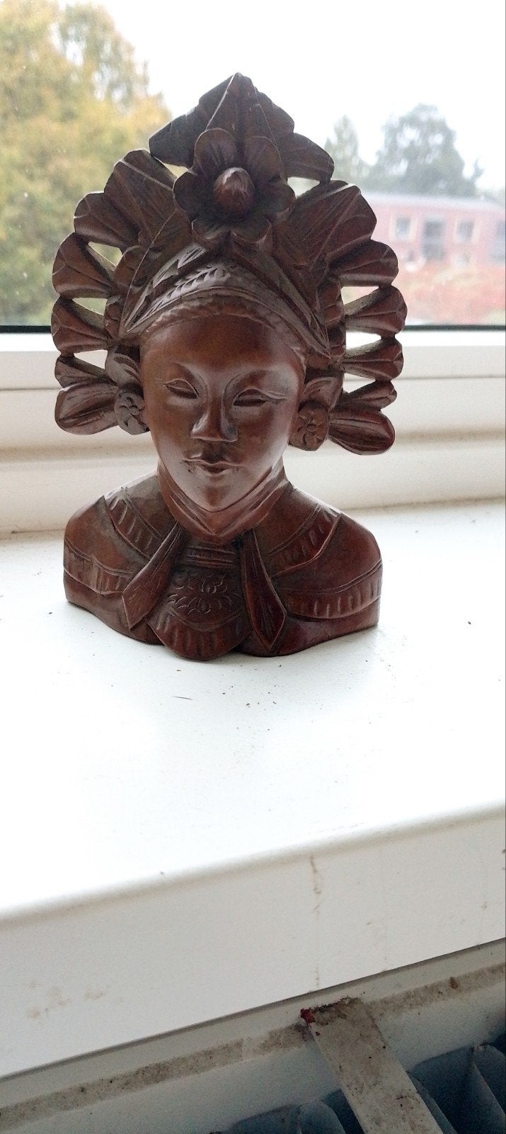 Handgesneden Balinese Buste - Danseres/Godin, Antiek en Kunst, Minder dan 20 cm, Buste, Ophalen of Verzenden, Handgemaakt