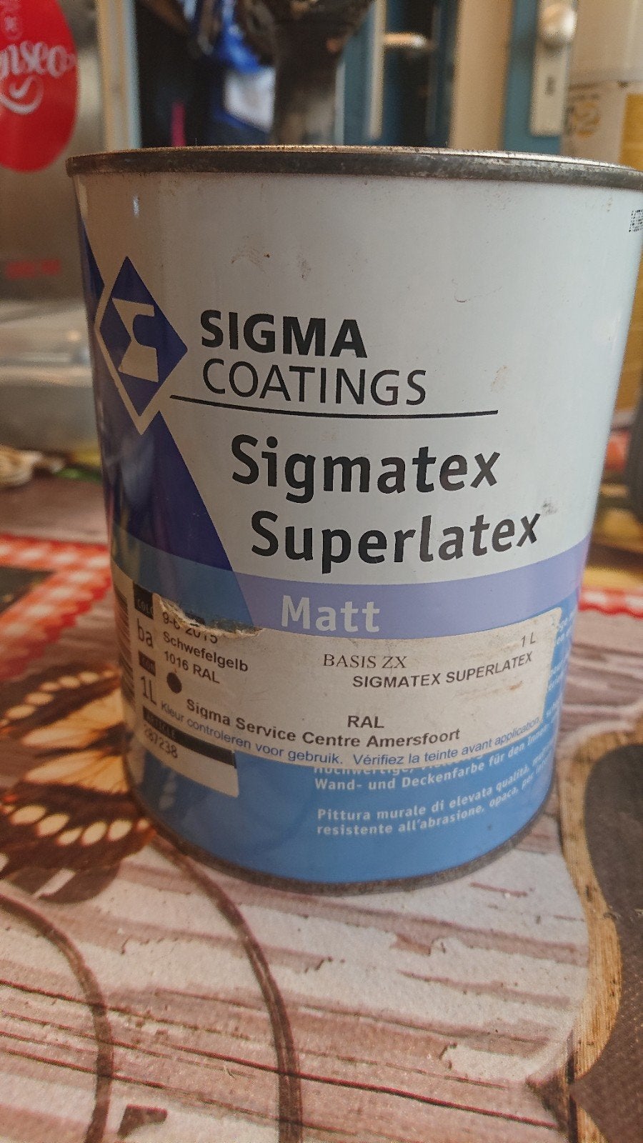ongeopende bus Sigmatex latex, Geel, Nieuw, Ophalen of Verzenden, Verf