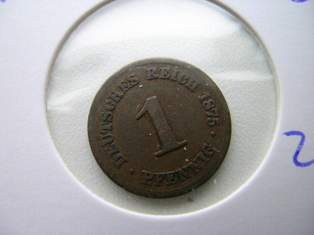 Pfennig 1875 B Duitsland (nr 2), Ophalen of Verzenden, Duitsland, Losse munt