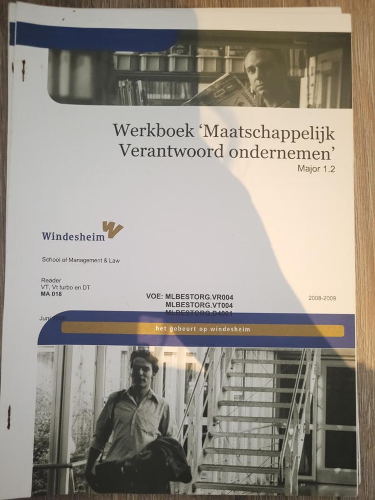 Werkboek 'Maatschappelijk Verantwoord Ondernemen' Windesheim, Onbekend, Zo goed als nieuw, Gamma, HBO