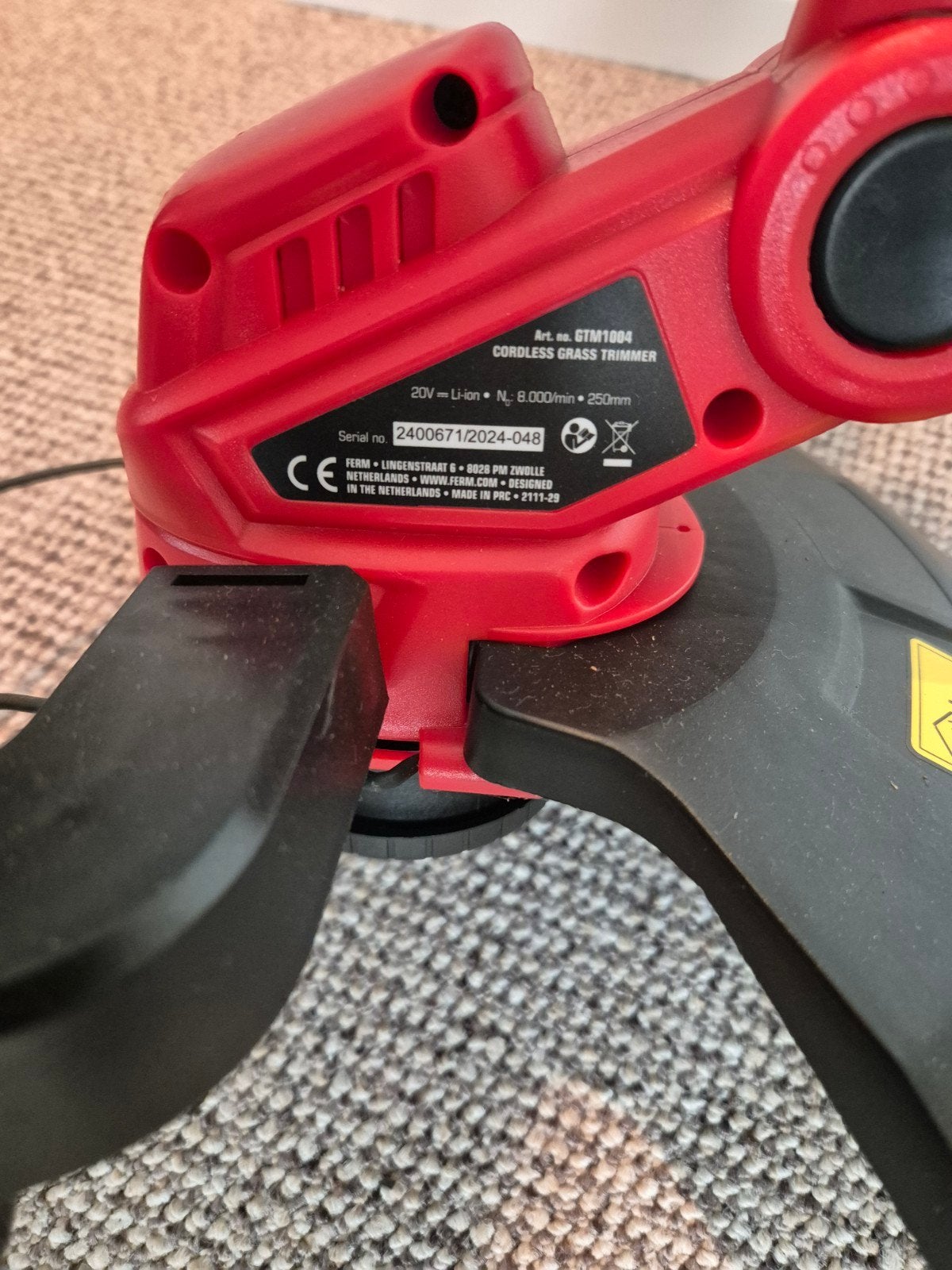 Ferm GTM1004 Accu Grastrimmer - Zonder Accu, Ophalen, Nieuw, Accu, Ferm