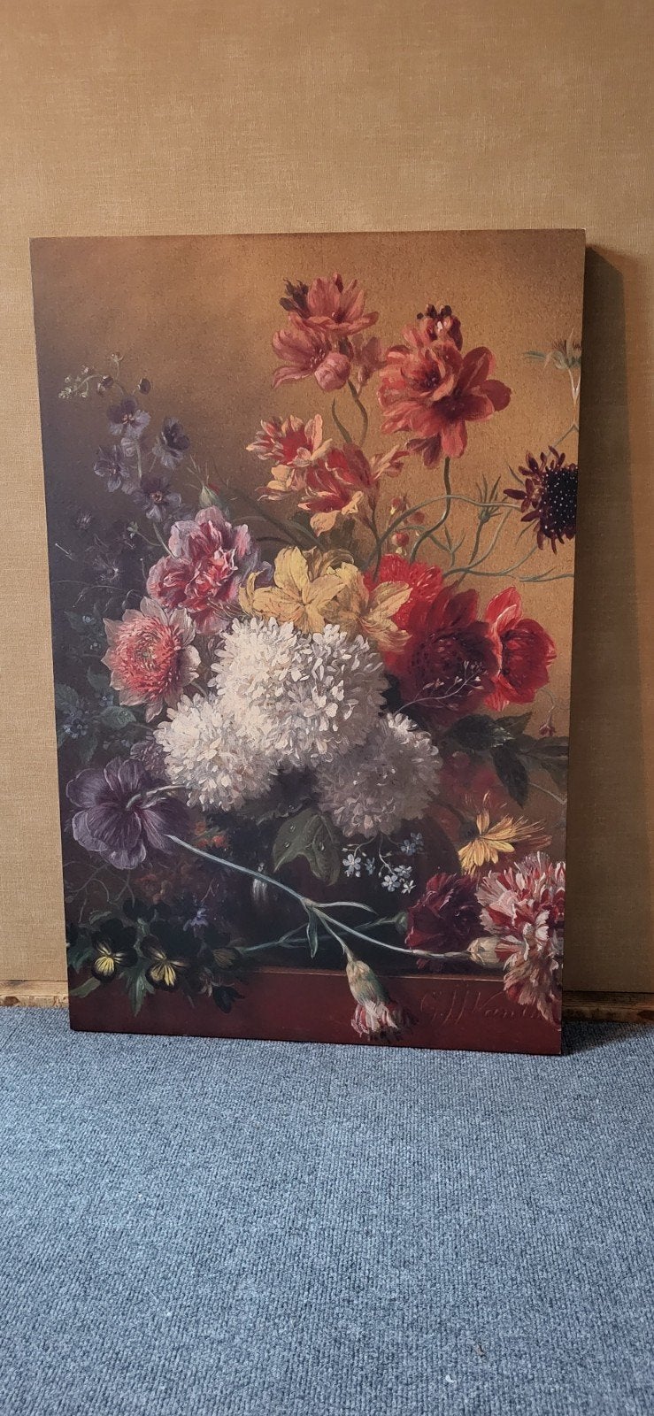 Prachtig bloemstilleven kunstwerk, Huis en Inrichting, Ophalen, Zo goed als nieuw, Schilderij, 75 – 100