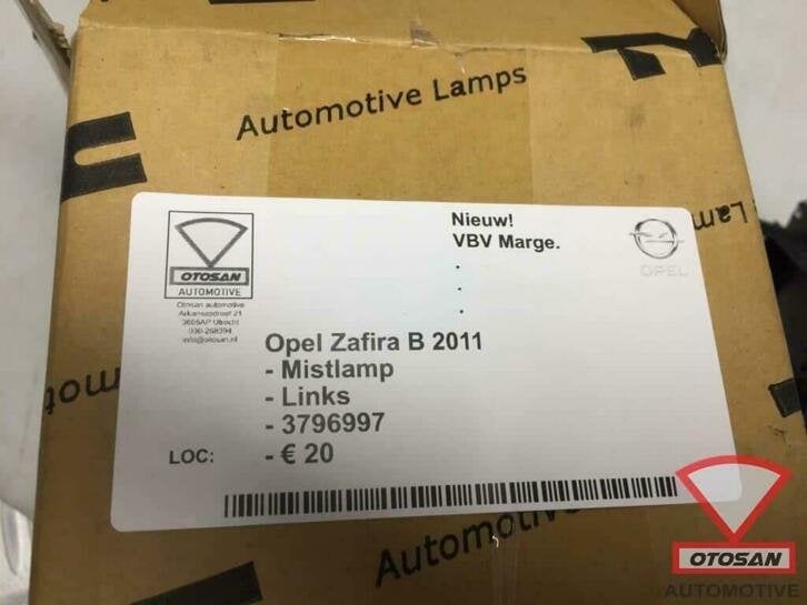 opel zafira b 2011 mistlamp nieuw! links 3796997, Auto-onderdelen, Ophalen of Verzenden, Kontakt@opel-infoservice.de, Opel, Bahnhofsplatz 1
65423  Russelsheim am Main, DE