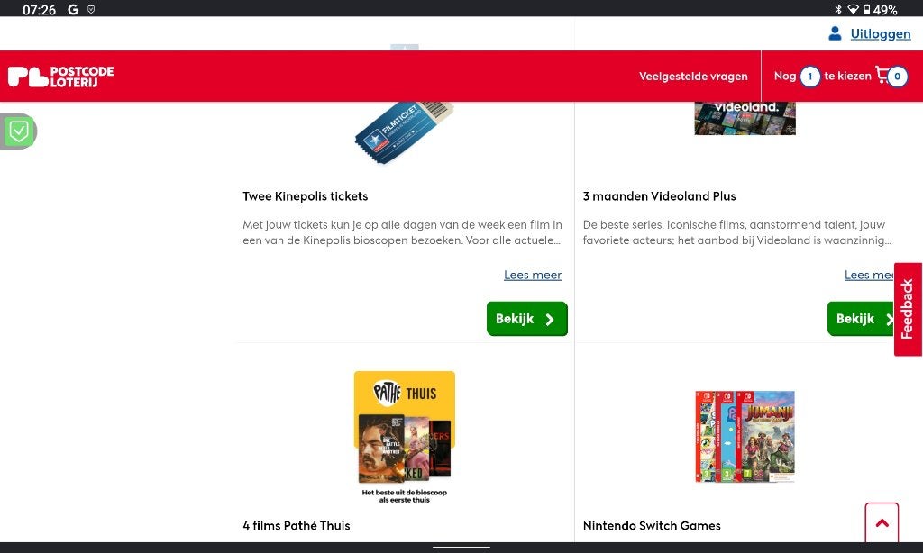 Videoland plus 3 maanden, Twee personen, Cadeaubon, Overige typen