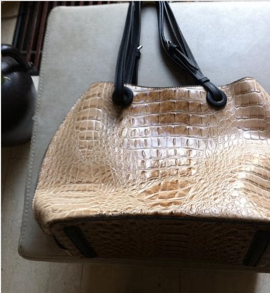 Boodschappen tas lakleer printy beige br40H30cm, 40 tot 60 cm, 30 cm of meer, Beige, Ophalen of Verzenden