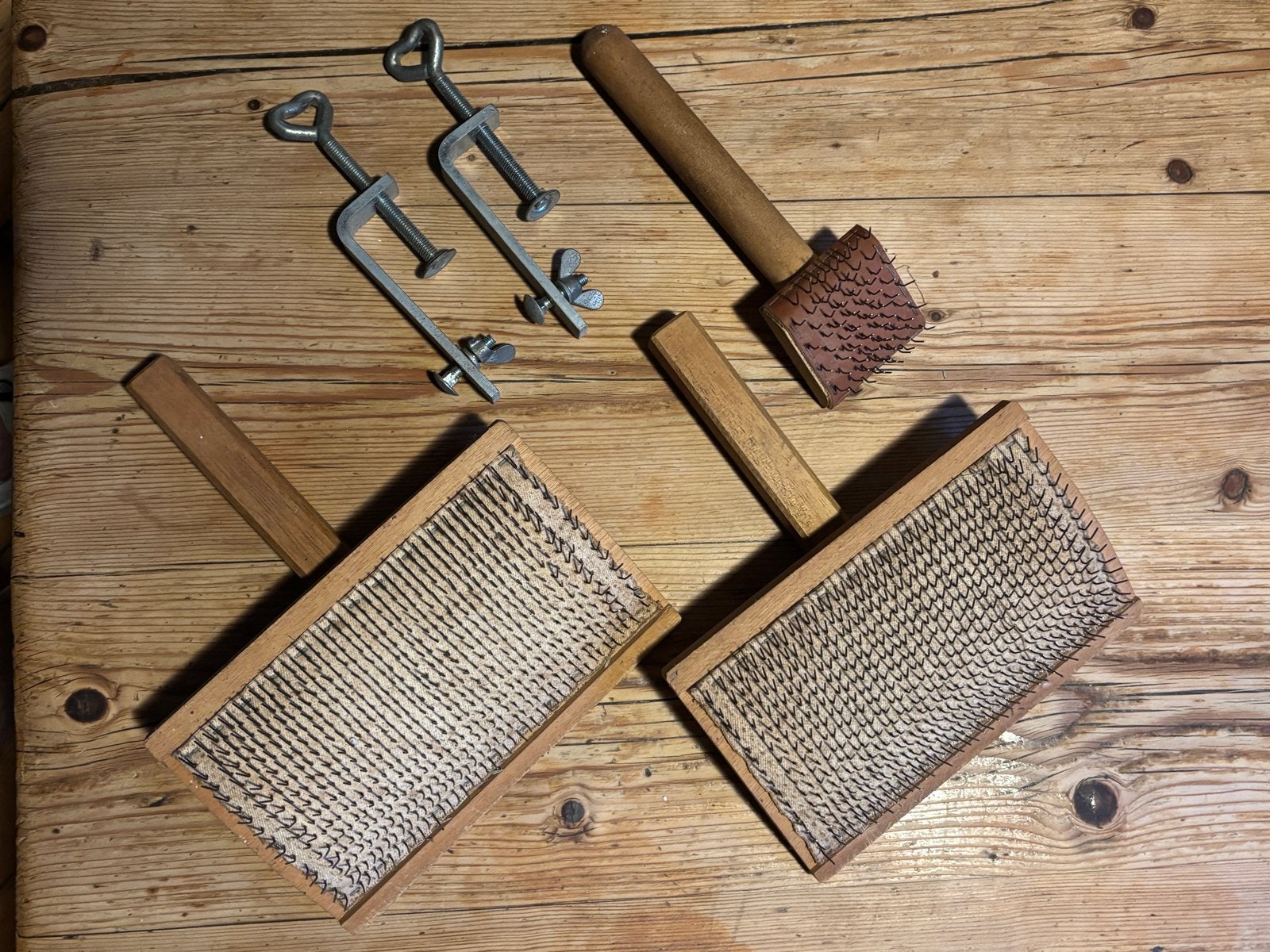 Handkaarden, Hobby en Vrije tijd, Ophalen of Verzenden, Gebruikt, Breien of Haken, Overige typen