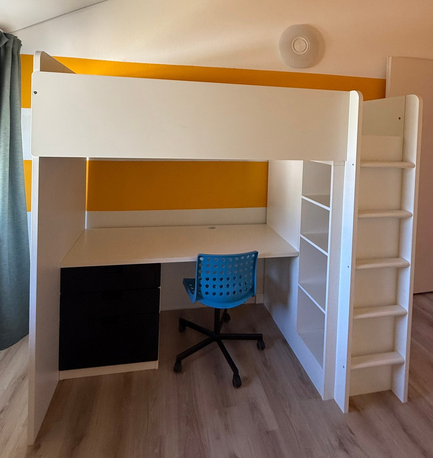 IKEA SMÅSTAD Hoogslaper 90x200cm met bureaustoel, Ophalen, Gebruikt, Eenpersoons, 200 cm