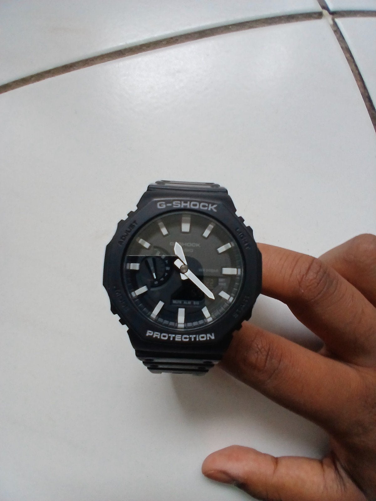 Casio G-Shock GA-2100 Carbon Core Guard Zwart, Sieraden, Tassen en Uiterlijk, Horloges | Heren, Ophalen, Zo goed als nieuw, Polshorloge