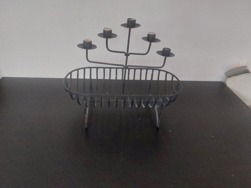fraaie metalen 5-armerige kandelaar ( 500762 ), Huis en Inrichting, Woonaccessoires | Kandelaars en Kaarsen, Ophalen, Kandelaar