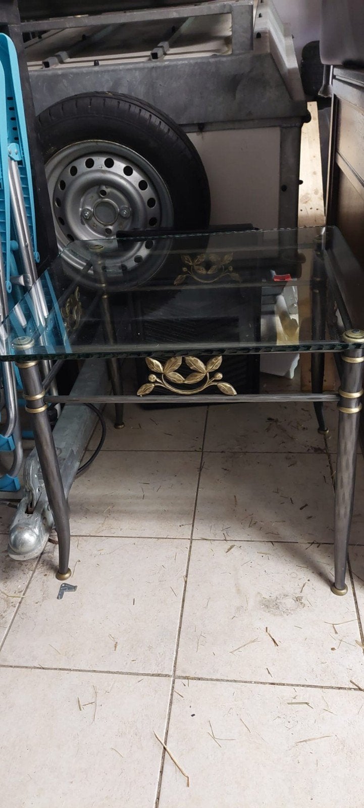 Glazen salon/bijzet tafel gratis, Ophalen, 50 tot 100 cm, Rond, 50 tot 100 cm