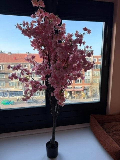 Kunstboom perzikbloesem roze 200cm, Ophalen, Roze, Kunstplant, Nieuw