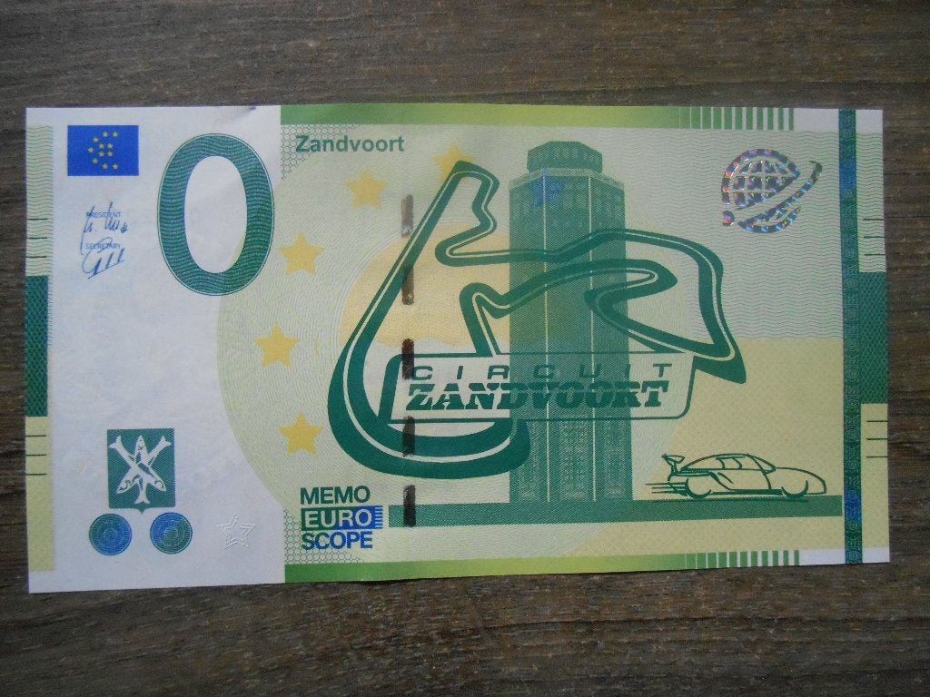 0 eurobiljet circuit Zandvoort Formule 1, Postzegels en Munten, Bankbiljetten | Nederland, Ophalen of Verzenden, Euro's, Los biljet