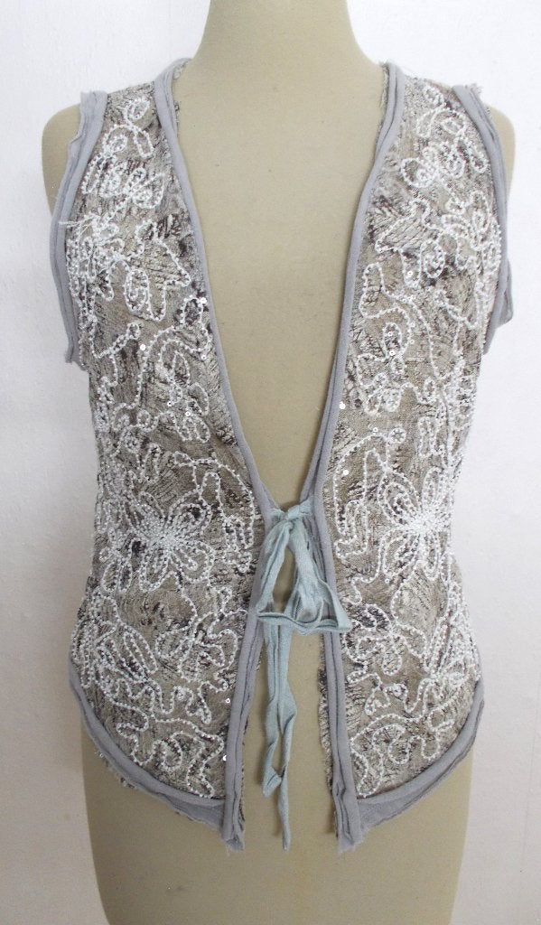 Mooie kraaltjes bewerkte kant look top/gilet van Cream! L, Overige kleuren, Verzenden, Maat 42/44 (L), Zo goed als nieuw
