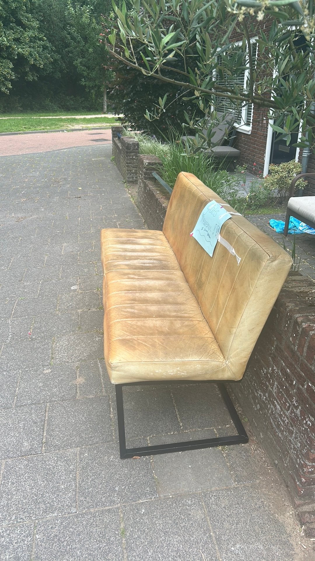 Eettafel bank, Ophalen, Gebruikt, 150 tot 200 cm, Driepersoons