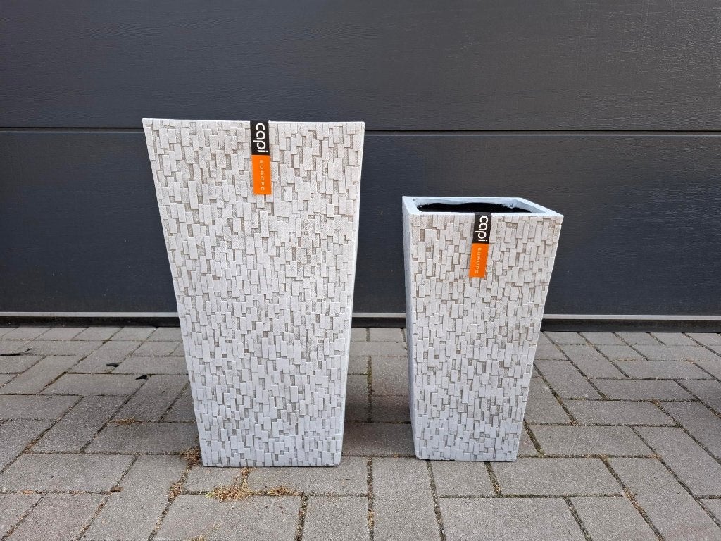 bloempotten Capi  2 stuks, Kunststof, Vierkant, Nieuw, Balkon