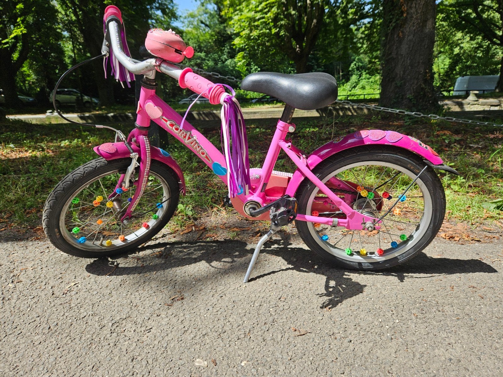 Leuke Corvino kinderfiets 14 inch - klaar voor a, Fietsen en Brommers, Fietsen | Meisjes, Ophalen, Terugtraprem, Gebruikt, 14 inch of minder