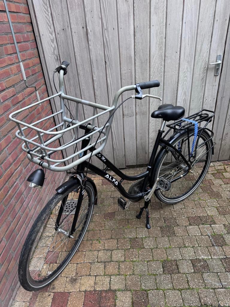 ALFA Damesfiets met voordrager, Fietsen en Brommers, Fietsen | Dames | Omafietsen, Ophalen, Gebruikt, Versnellingen