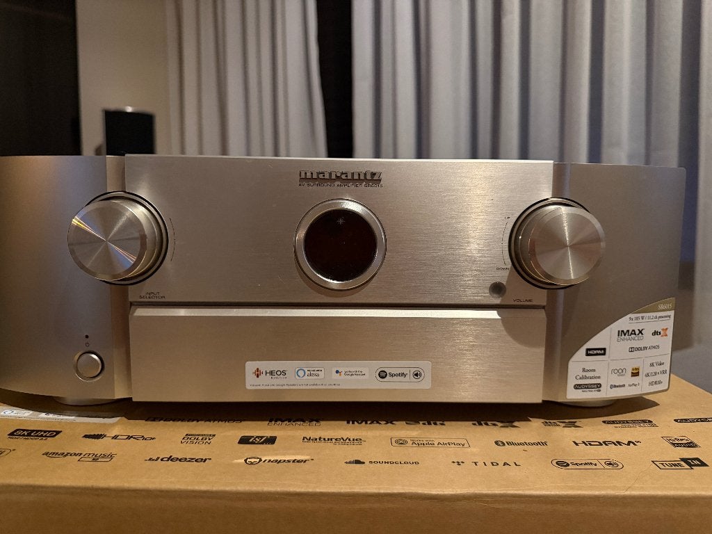 Marantz SR 6015 8k dolby atmos receiver, Marantz, Ophalen of Verzenden, Zo goed als nieuw, 120 watt of meer