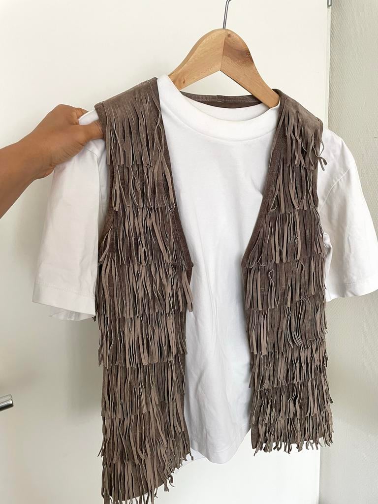 Morgan Suède Gilet met Franjes, Kleding | Dames, Ophalen of Verzenden, Zo goed als nieuw, Maat 38/40 (M), Bruin