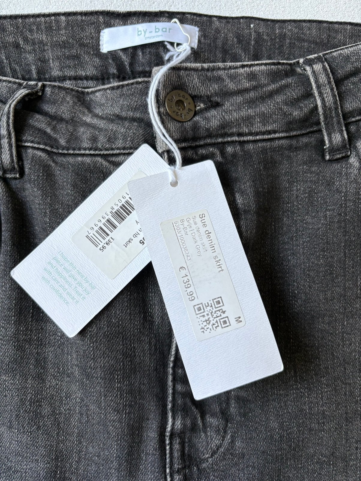 By-bar grijze denim rok maat M nieuw met kaartjes, Maat 38/40 (M), Nieuw, Ophalen of Verzenden, Grijs