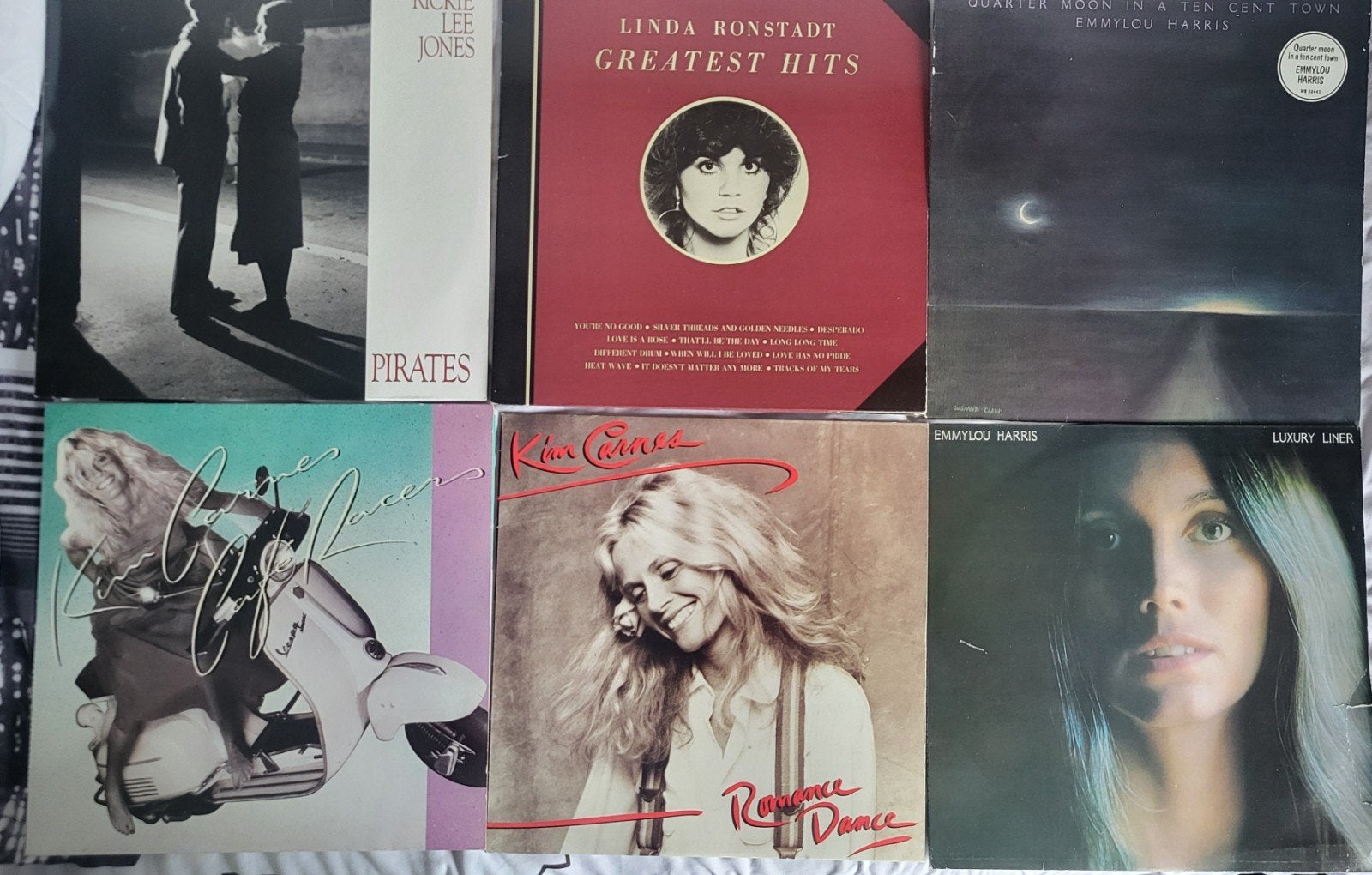 6 LP's: Rickie Lee Jones, Linda Ronstadt, Emmylou Harr, LP, Gebruikt, Pop, Ophalen of Verzenden