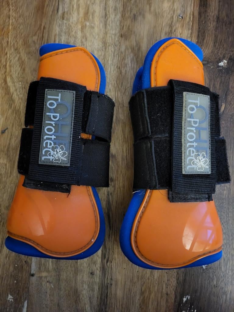 Nette peesbeschermers maat Full van QHP oranje/blauw, Ophalen of Verzenden, Zo goed als nieuw