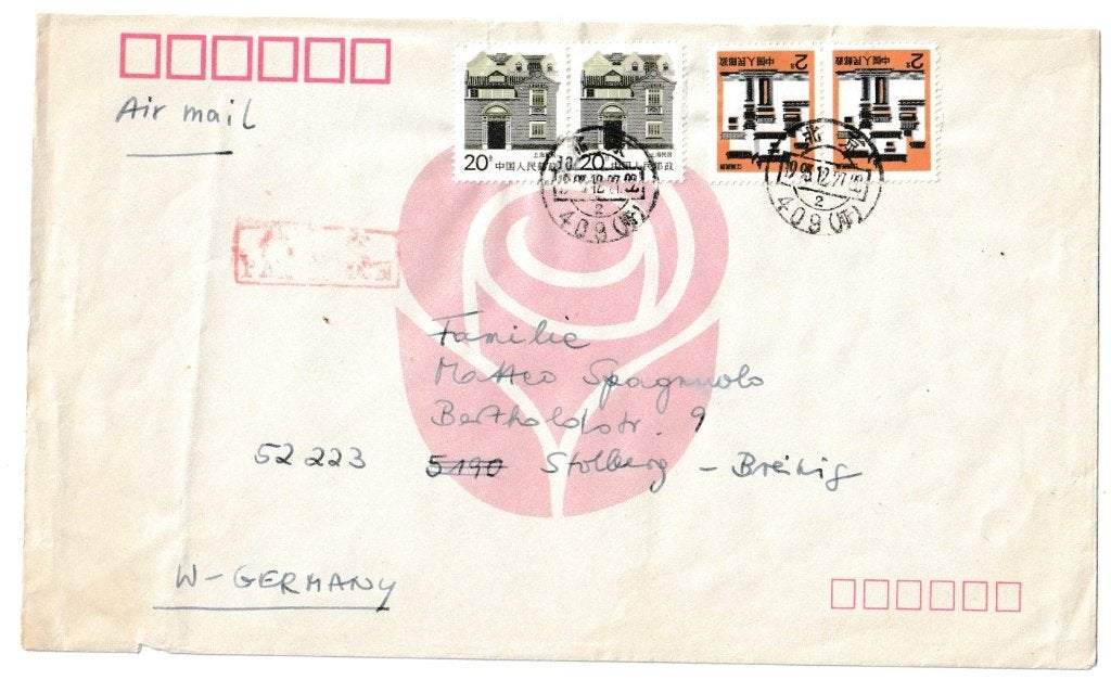 China - envelop met postzegels, Ophalen of Verzenden, Gestempeld, Oost-Azië