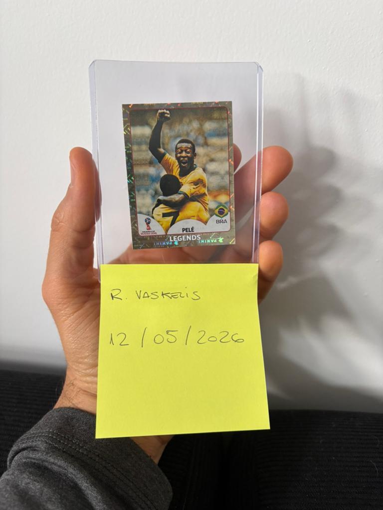 Pelé Legends Gold Foil Sticker – FIFA WC Rusland 2018 #668, Ophalen of Verzenden, Zo goed als nieuw, Sticker