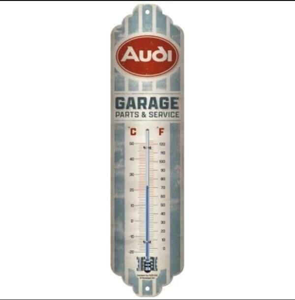 Audi Garage Parts reclame thermometer van metaal wanddeco, Ophalen of Verzenden, Nieuw, Auto's
