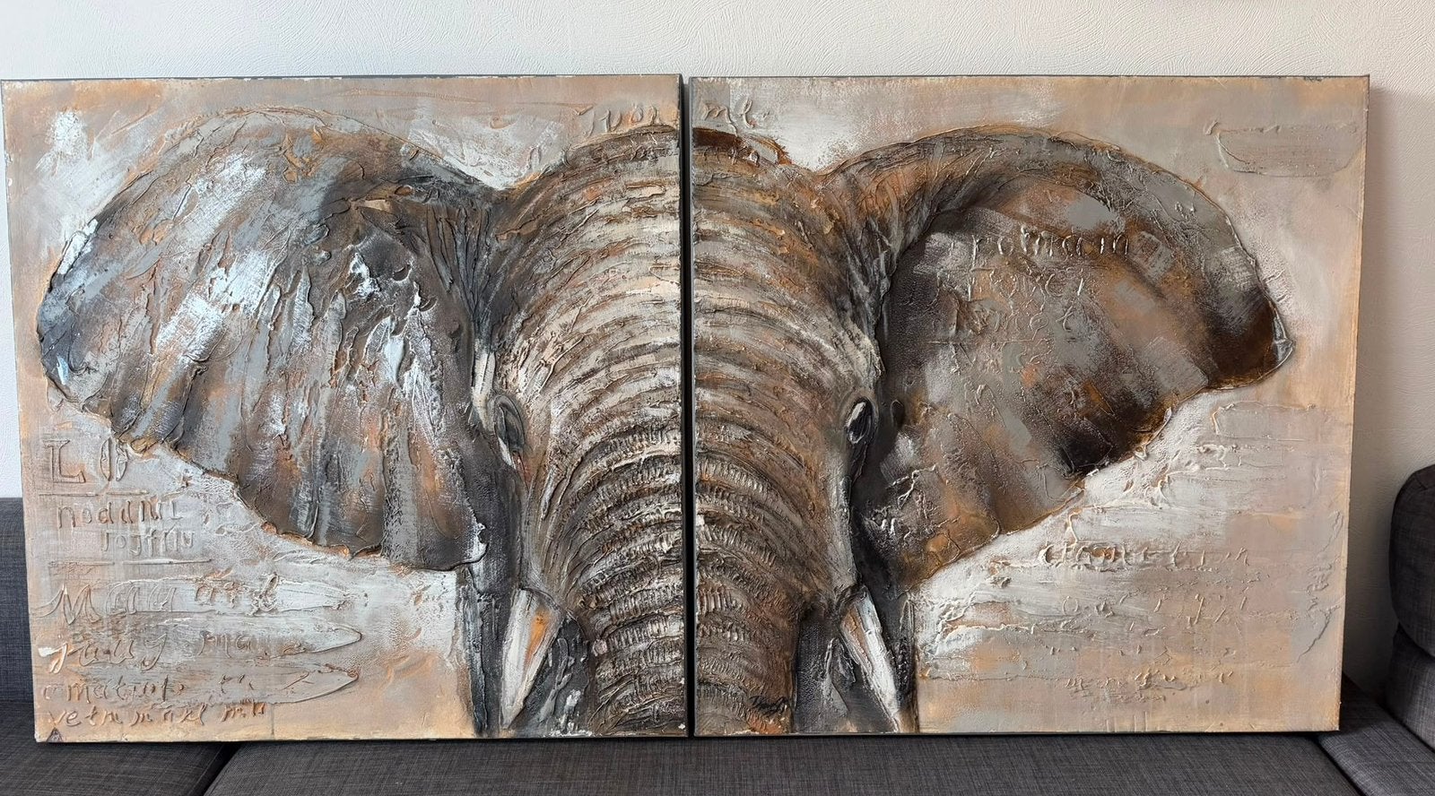 3D OLIFANT SCHILDERIJ – 154 x 77 cm, Ophalen of Verzenden, Zo goed als nieuw, Schilderij