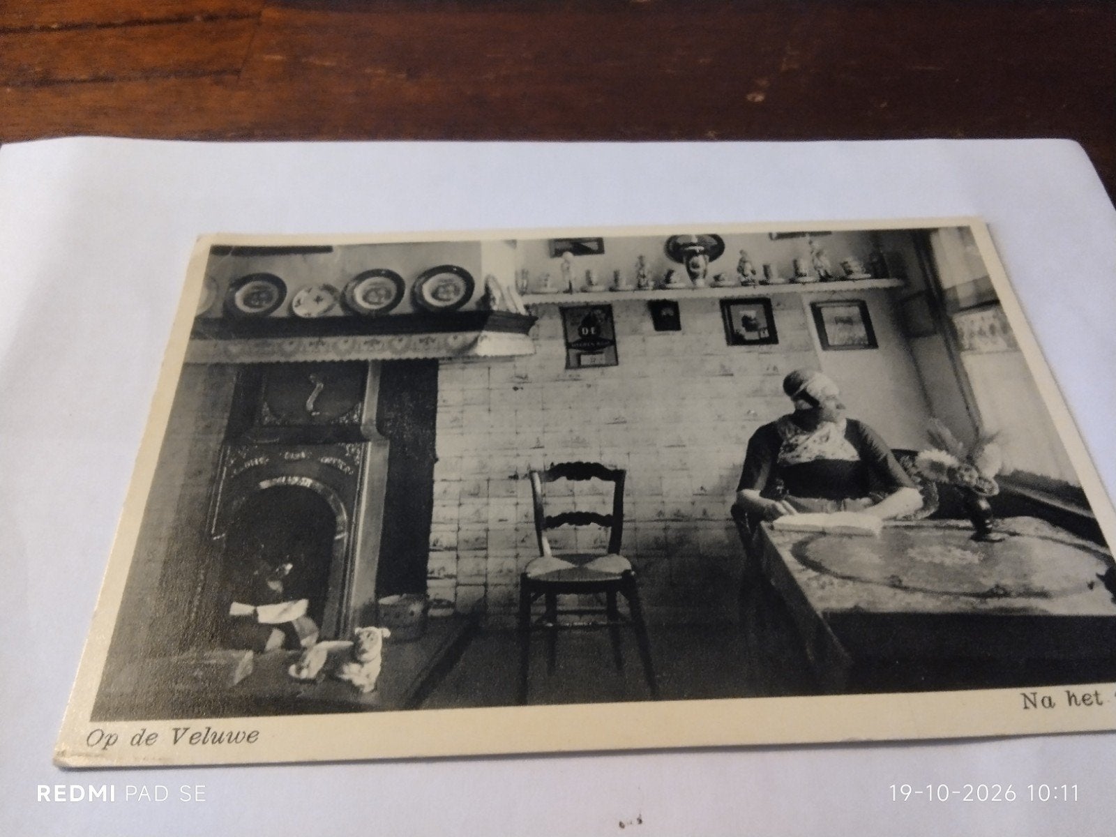 Zeldzame Oude Ansichtkaart: 'Op de Veluwe' - Na het werk, Ophalen of Verzenden, 1940 tot 1960, Gelopen, Gelderland