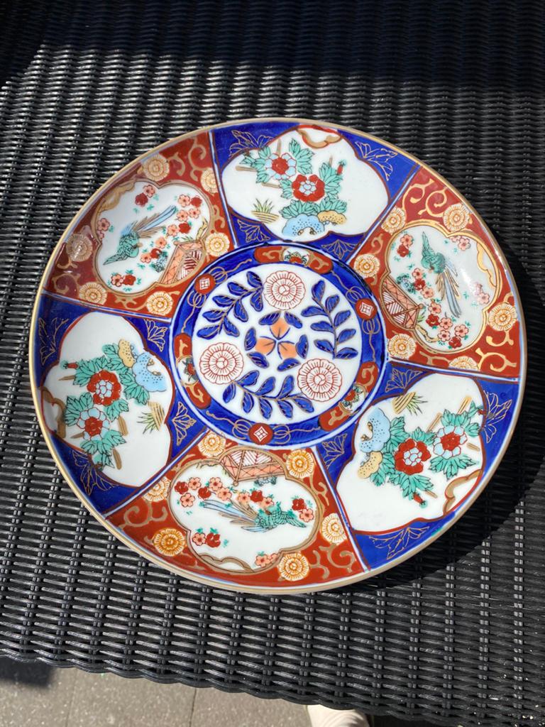Vintage porseleinen wandbord/schotel, Imari porselein., Antiek en Kunst, Ophalen of Verzenden