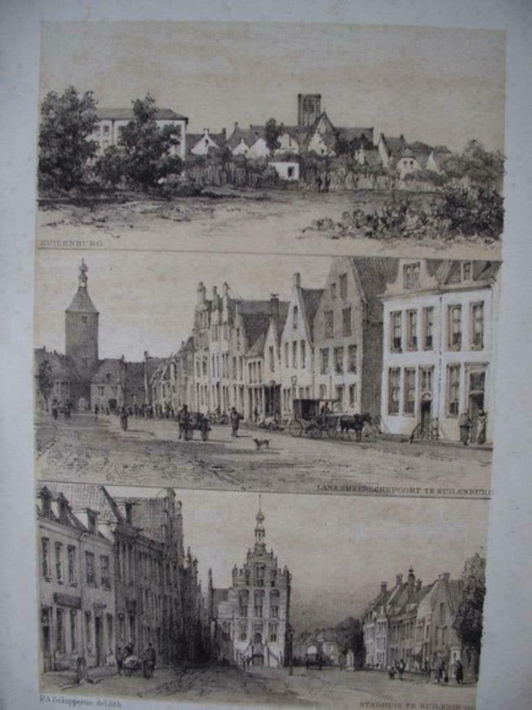 69 / Culemborg/ Lankmeerse Poort te Zuilenburg Litho 1876, Antiek en Kunst, Ophalen of Verzenden