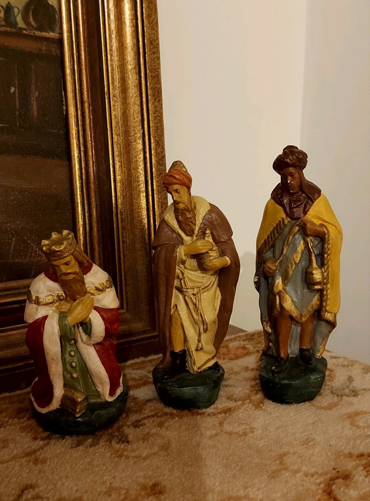 3 koningen uit Antieke gipsen kerstgroep, Ophalen of Verzenden
