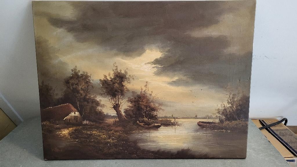 Schilderij W.Kloos, Antiek en Kunst, Ophalen of Verzenden