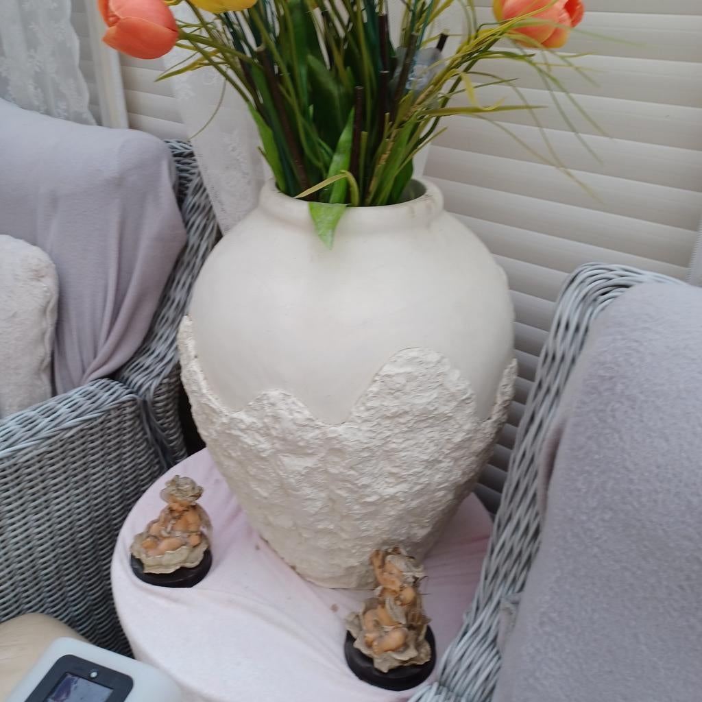 Fossielstenen/griekse/romeinse bloempot/vaas/pot 35€, Ophalen, Rond, Aardewerk, Minder dan 40 cm