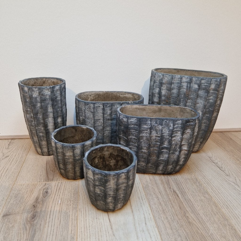 Set 6 zware bloempotten binnen, Ophalen, Binnen, Zo goed als nieuw, Overige vormen