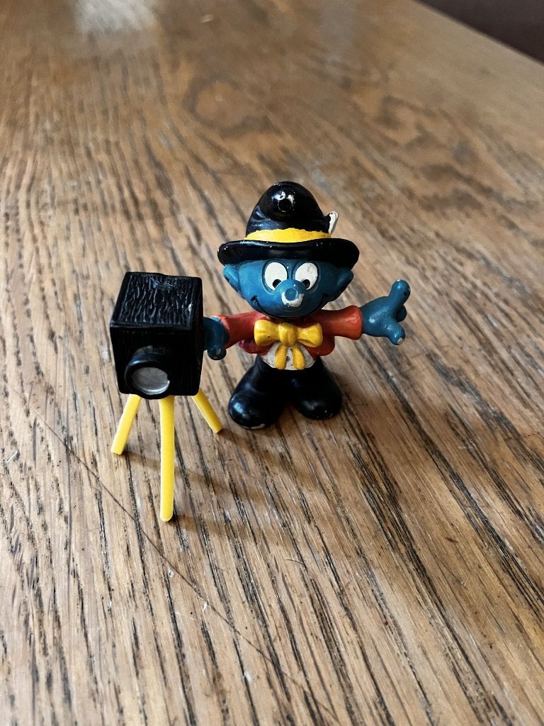 Fotograaf Smurf (Schleich 4.0217), Ophalen of Verzenden, Gebruikt, Overige Smurfen, Poppetje, Figuurtje of Knuffel
