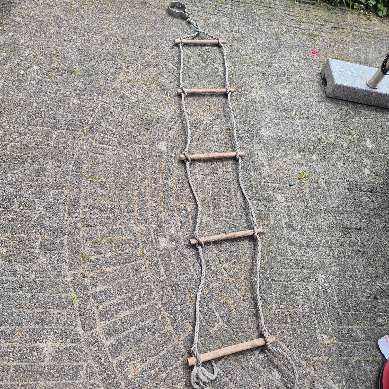 Klimtouw met houten sporten schommel, Ophalen of Verzenden, Gebruikt, Klimtouw