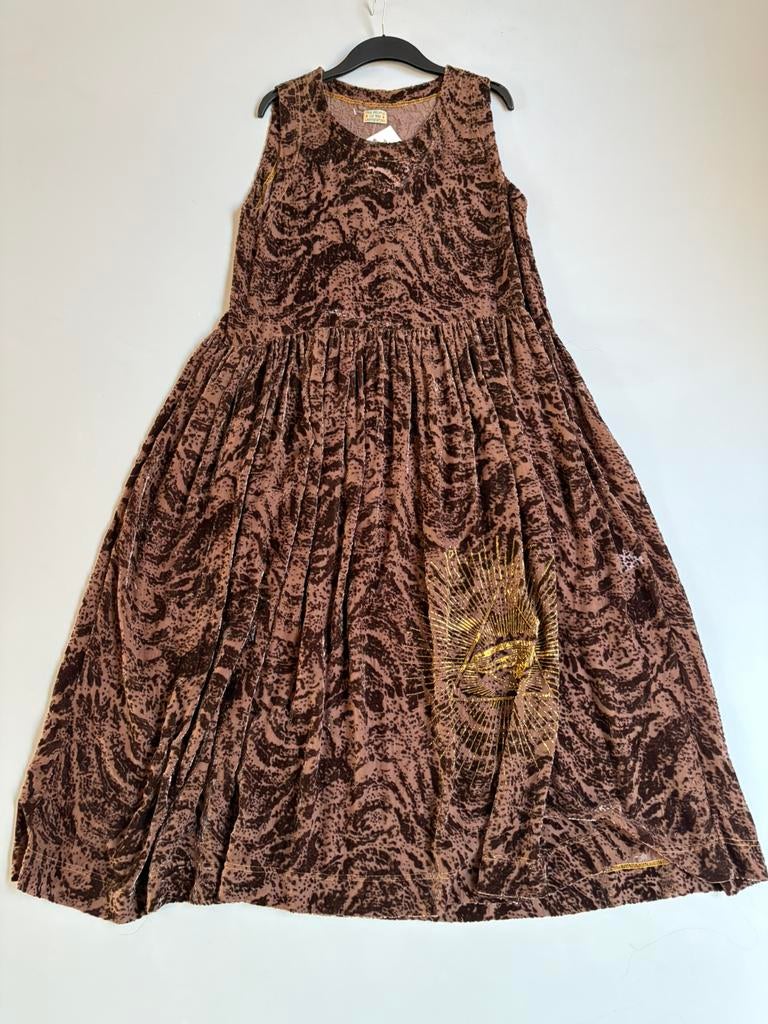 Zijden jurk XL People of the Labyrinths, Kleding | Dames, Bruin, Maat 46/48 (XL) of groter, Nieuw, Ophalen of Verzenden